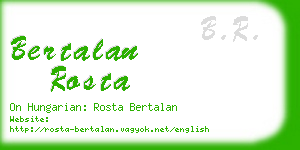 bertalan rosta business card